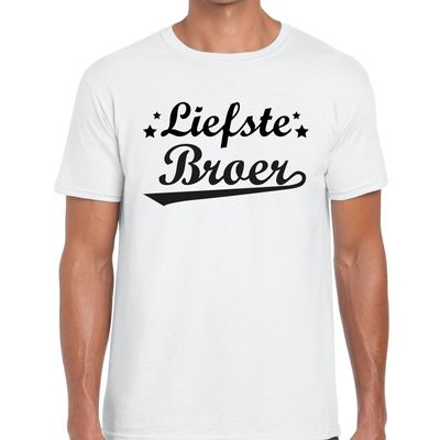 Liefste broer cadeau t-shirt wit heren Liefste broer cadeau t-shirt wit heren