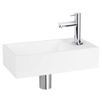 Differnz Solid fonteinset solid surface - kraan recht - 36 x 18.5 x 9 cm - chroom
