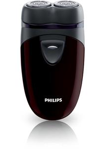 Philips PQ206/18 - Scheerapparaat - Roterend Kop - Reisscheerapparaat - Scheerapparaat Philips - Zwart/Bordeaux