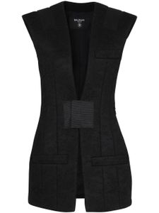 Balmain veste sans manches à col v profond - Noir