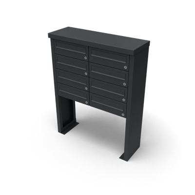 Multibox brievenbus 2 breed 4 hoog zwart - Geroba