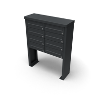 Multibox brievenbus 2 breed 4 hoog zwart - Geroba