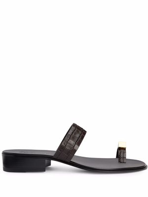 Giuseppe Zanotti mocassins Bardack à effet peau de crocodile - Marron