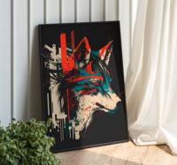 Abstracte wolf poster