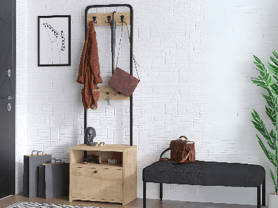 Kapstok BRYNN 9 haken saphire eik