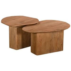 Giga Meubel - Salontafel Bruin - Set Van 2 - 70x60x35cm - Jinte