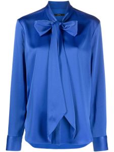 Alex Perry blouse en satin à col lavallière - Bleu