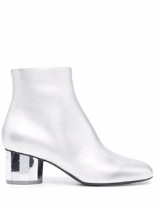 Ferragamo bottines en cuir à petit talon - Argent
