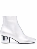 Ferragamo bottines en cuir à petit talon - Argent