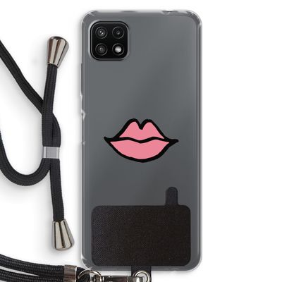 Kusje: Samsung Galaxy A22 5G Transparant Hoesje met koord