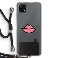 Kusje: Samsung Galaxy A22 5G Transparant Hoesje met koord