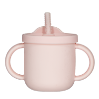 Drinkbeker met rietje - Roze