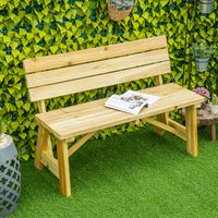 Geniet van het rustgevende groen van je tuin op deze stoere bank van Outsunny! Met strakke lijnen en een stabiele gestalte gemaakt van natuurlijk hout