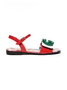 Gucci Kids sandales en cuir à logo GG - Rouge