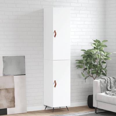 Hoge kast 34,5x34x180 cm bewerkt hout wit