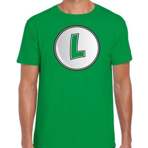 Bellatio Decorations game verkleed t-shirt heren - loodgieter Luigi - groen - carnaval/themafeest 2XL  -