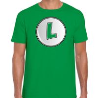 Bellatio Decorations game verkleed t-shirt heren - loodgieter Luigi - groen - carnaval/themafeest 2XL  -