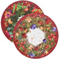 Christmas Decoration kerstdiner onderborden - 4x -D33 cm - kerst thema - Onderborden - thumbnail
