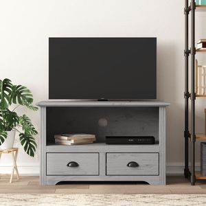 Tv-meubel met 2 lades BODO 91x43x56 cm massief grenenhout grijs