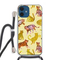 Cute Tigers and Leopards: iPhone 12 Transparant Hoesje met koord
