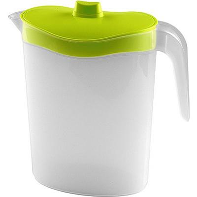 Waterkan/sapkan met afsluitbare deksel in groen - 1,5 liter - kunststof - 9 x 21 cm