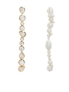 Completedworks boucles d'oreilles pendantes Glitch plaquées or serties de perles