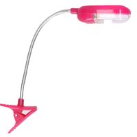 LED Leeslamp met klem - roze - 25 cm - incl. batterijen   -