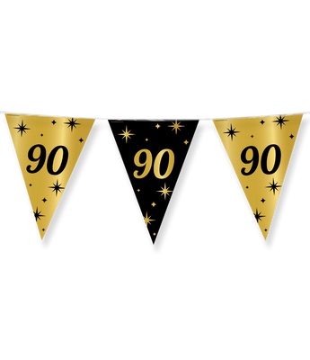 Classy Vlaggenlijn 90 Jaar Zwart/Goud (10m)