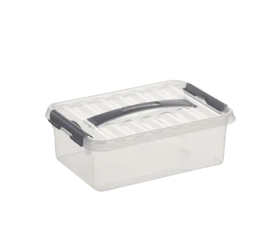 Sunware Q-line opbergbox 4L transp./metaal