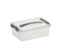 Sunware Q-line opbergbox 4L transp./metaal