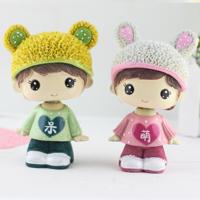 Creatieve hars cartoon schudden hoofd Adorkable paar ornamenten auto huis slaapkamer decoratie geschenken