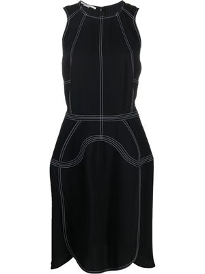 Stella McCartney robe sans manches à coutures contrastantes - Noir