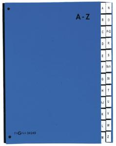 PAGNA Lessenaarordner 24249-02 Pultordner Hardkarton Blauw DIN A4 Aantal vakken: 24 A-Z
