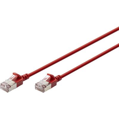 Digitus DK-1632-A-003S-R RJ45 Netwerkkabel, patchkabel CAT 6A F/FTP 0.3 m Rood Kleurcodering, Afgeschermd, Meerdradig, Met anti-kniktule 1 stuk(s)