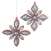 Ornament plastic juwelen sneeuwvlok l13cm - Kurt s adler