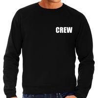 Crew tekst grote maten sweater / trui zwart heren