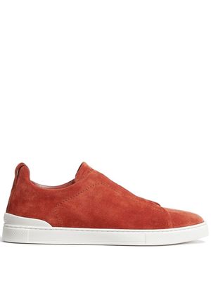 Zegna baskets en daim - Marron