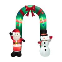 245 cm Hoge Kerst Opblaasbare Boog met Kerstman & Sneeuwman Decoratie