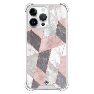 iPhone 14 Pro Max shockproof hoesje - Stone grid