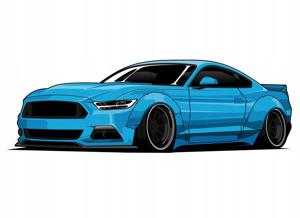 Muursticker - Ford Mustang / Blauw