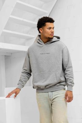 Family First Milano Basic Hoodie Heren Grijs - Maat XXL - Kleur: Grijs | Soccerfanshop