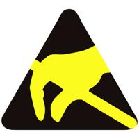 BJZ ESD-logo Zwart/geel (l x b) 6 mm x 6 mm Zelfklevend 2000 stuk(s)
