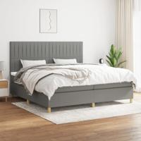 Boxspring met matras stof donkergrijs 200x200 cm