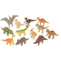 Set met mini dinosaurus speelgoed figuurtjes 12-delig   -