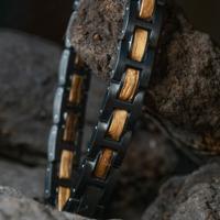 Matterhorn (Zebrano / Zwart) - Houten armband