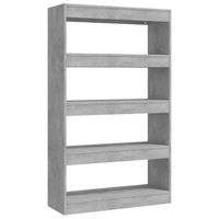 vidaXL Boekenkast/kamerscherm 80x30x135 cm bewerkt hout betongrijs