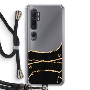 Gouden marmer: Xiaomi Mi Note 10 Transparant Hoesje met koord