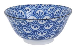 Keramische Kom Blauw/Wit - 450ml - 15x6x8cm