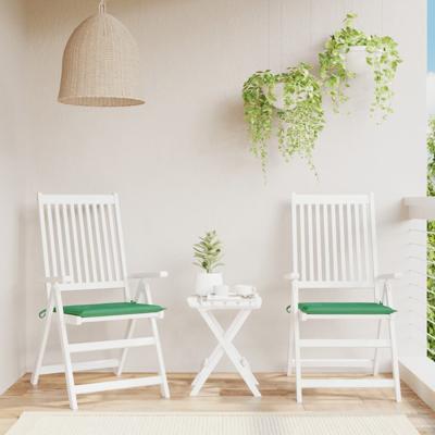 VidaXL Tuinstoelkussens 2 st 50x50x3 cm oxford stof groen