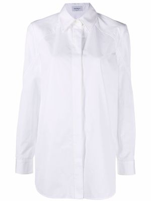 Ferragamo chemise en coton à manches longues - Blanc